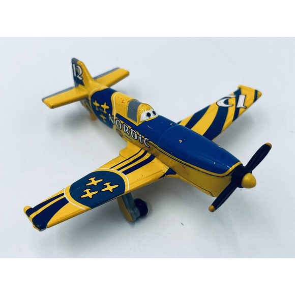 Disney Pixar Planes No.12 NORDIC Metal Toy Diecast Airplane Loose 1:55 Mattel - Picture 1 of 10